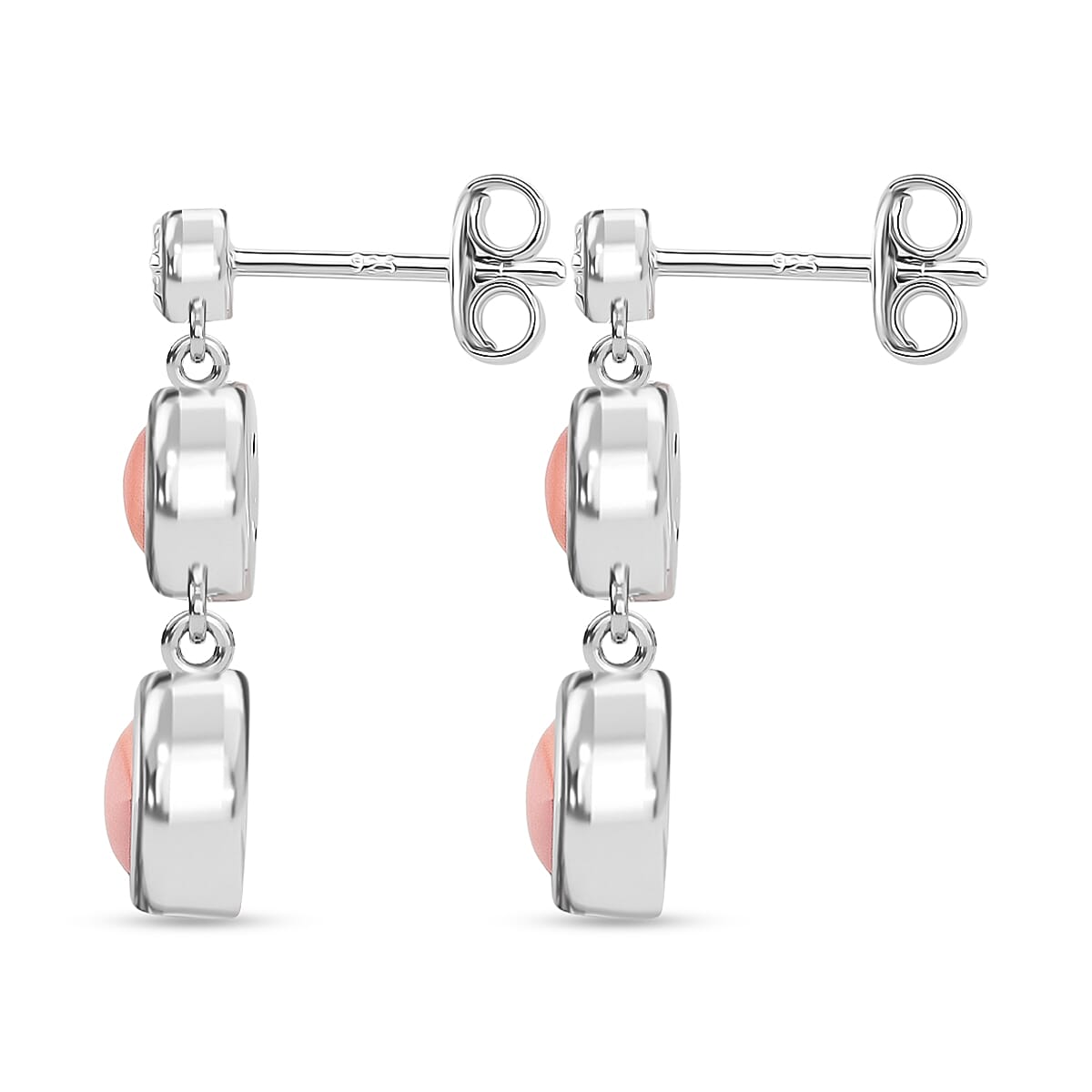 Queen Conch Shell and Moissanite Earring with Push Back in Rhodium Overlay Sterling Silver 2.27 Ct 8187190 3