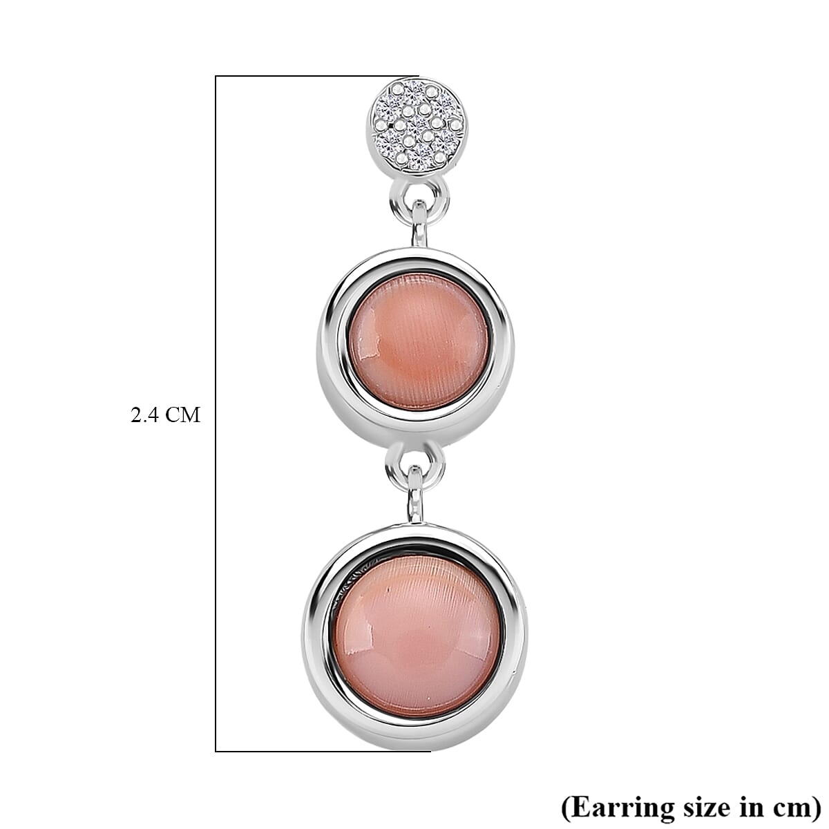 Queen Conch Shell and Moissanite Earring with Push Back in Rhodium Overlay Sterling Silver 2.27 Ct 8187190 5