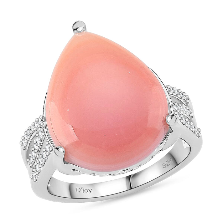 Queen Conch Shell &amp; Moissanite Ring in Rhodium Overlay Sterling Silver 10.77 Ct. 8186987 1