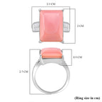 Queen Conch Shell & Moissanite Solitaire Ring in Rhodium Overlay Sterling Silver 10.87 Ct, Silver Wt. 5.40 Gms.