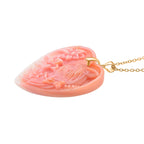 Queen Conch Shell Heart Pendant with Chain (Size 20) Gold Overlay Sterling Silver 70.00 Ct.