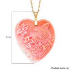 Queen Conch Shell Heart Pendant with Chain (Size 20) Gold Overlay Sterling Silver 70.00 Ct.