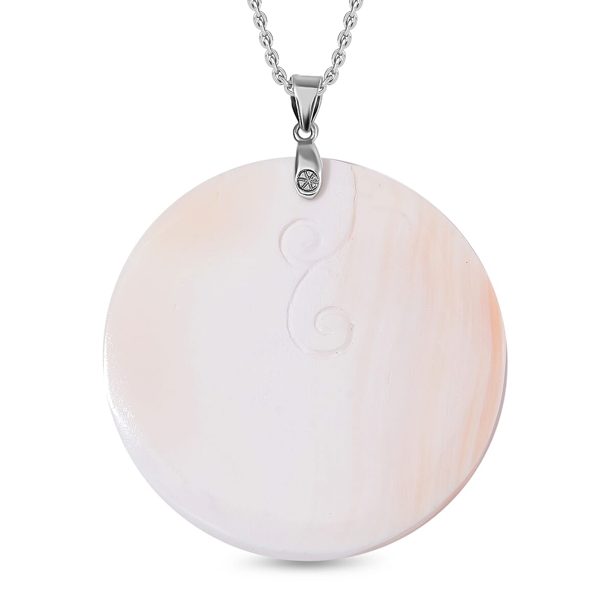 Queen Conch Shell Pendant with Chain in Lobster Clasp (Size 20) in Rhodium Sterling Silver 4317518 4