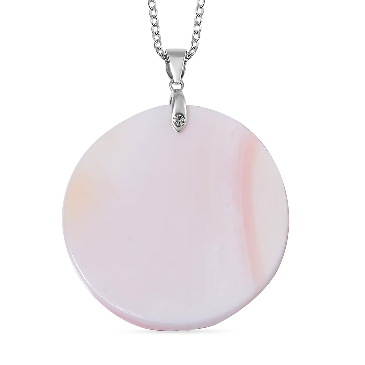 Pink Conch Shell Phoenix Pendant with Chain (Size 20) in Rhodium Sterling Silver 120.00 Ct. 4289721 3