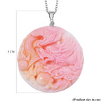 Pink Conch Shell Phoenix Pendant with Chain (Size 20) in Rhodium Sterling Silver 120.00 Ct.