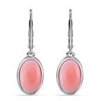 Queen Conch Shell Solitaire Lever Back Earring in Rhodium Overlay Sterling Silver 6.66 Ct.
