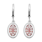 Queen Conch Shell Solitaire Lever Back Earring in Rhodium Overlay Sterling Silver 6.66 Ct.