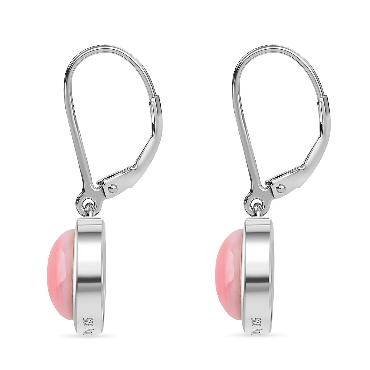Queen Conch Shell Solitaire Lever Back Earring in Rhodium Overlay Sterling Silver 3.80 Ct. 8187189 3