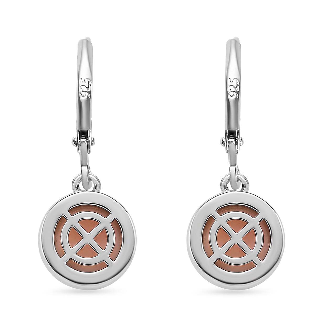Queen Conch Shell Solitaire Lever Back Earring in Rhodium Overlay Sterling Silver 3.80 Ct. 8187189 4