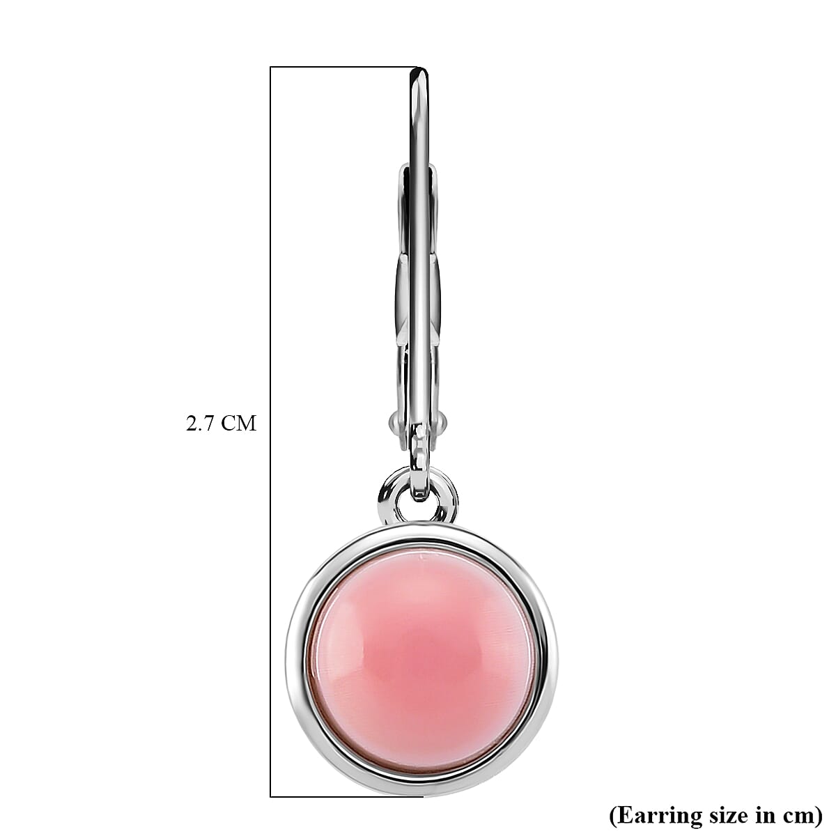Queen Conch Shell Solitaire Lever Back Earring in Rhodium Overlay Sterling Silver 3.80 Ct. 8187189 5
