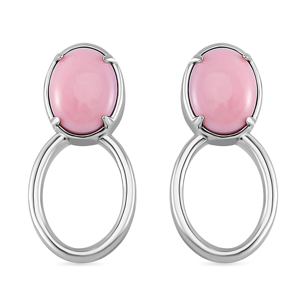 Queen Conch Shell Solitaire Stud Push Post Earring in Rhodium Overlay Sterling Silver 4.00 Ct.