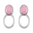 Queen Conch Shell Solitaire Stud Push Post Earring in Rhodium Overlay Sterling Silver 4.00 Ct.