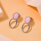 Queen Conch Shell Solitaire Stud Push Post Earring in Rhodium Overlay Sterling Silver 4.00 Ct.