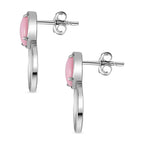 Queen Conch Shell Solitaire Stud Push Post Earring in Rhodium Overlay Sterling Silver 4.00 Ct.