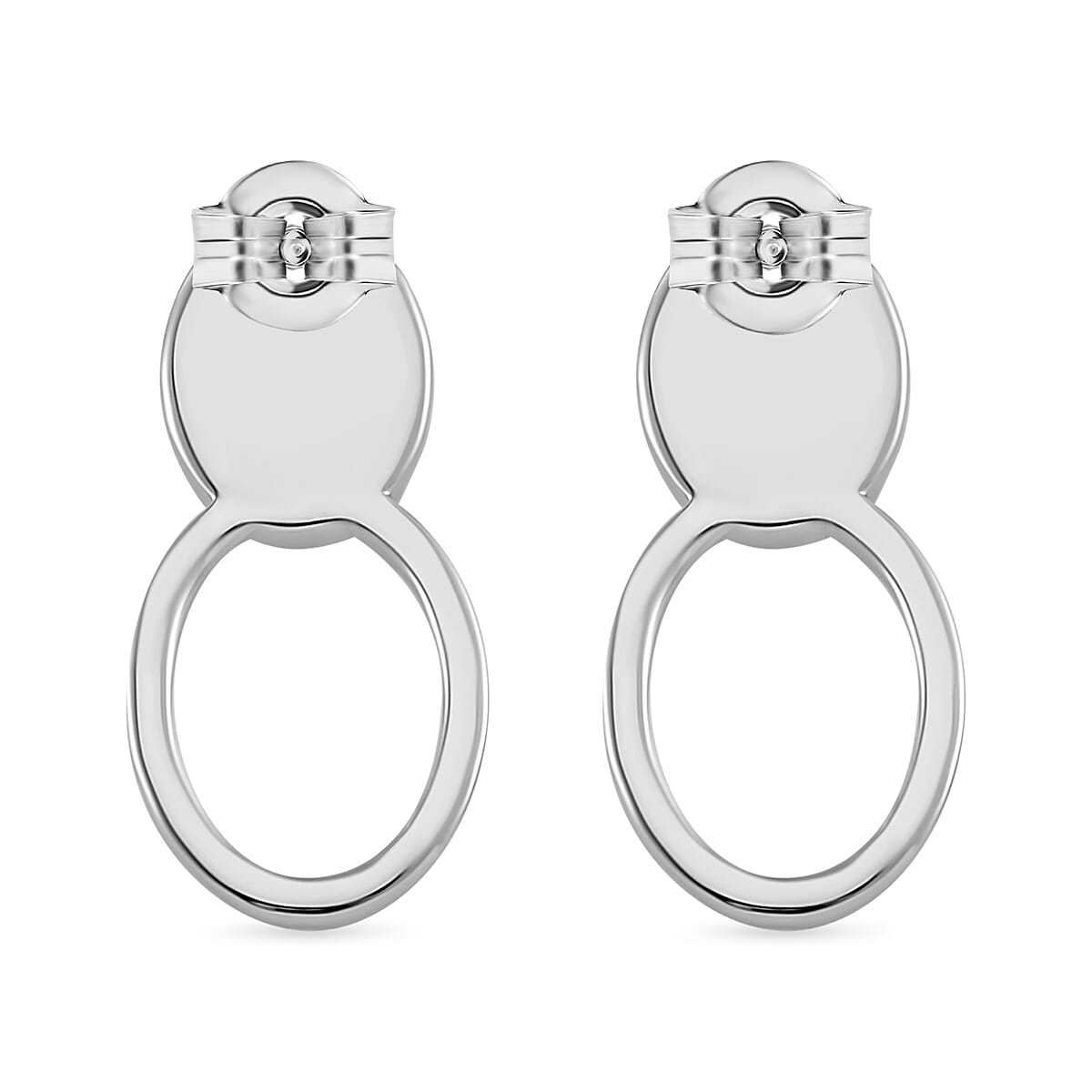 Pink Conch Shell Solitaire Stud Push Post Earring in Rhodium Overlay Sterling Silver, Silver Wt. 5 Gms 4.000 Ct. 7801862 5
