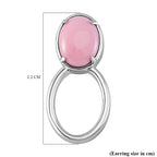 Queen Conch Shell Solitaire Stud Push Post Earring in Rhodium Overlay Sterling Silver 4.00 Ct.