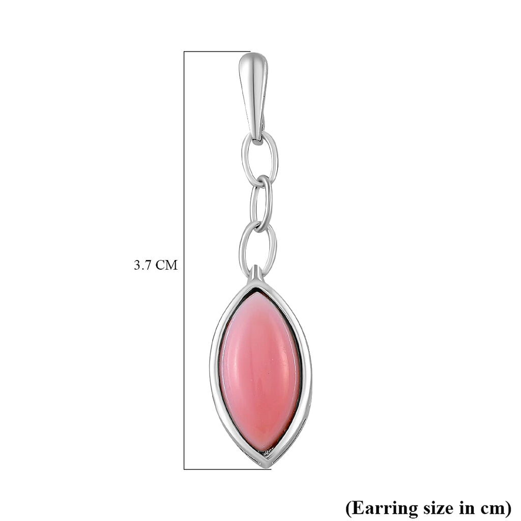 Queen Conch Shell Solitaire Stud Push Post Earring in Rhodium Overlay Sterling Silver 7.00 Ct.