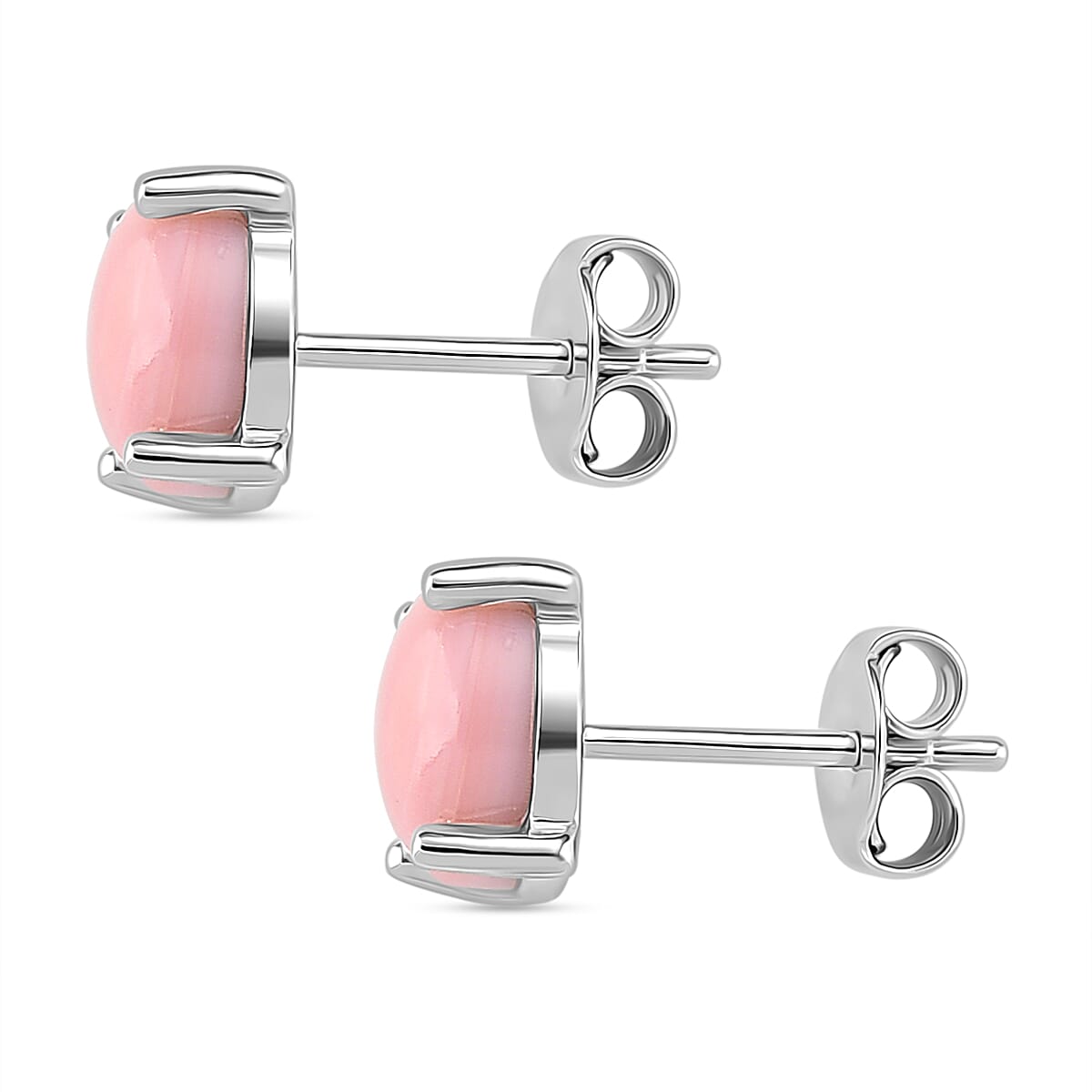 Queen Conch Shell Solitaire Stud Push Post Earring in Rhodium Overlay Sterling Silver 3.80 Ct. 8187044 4