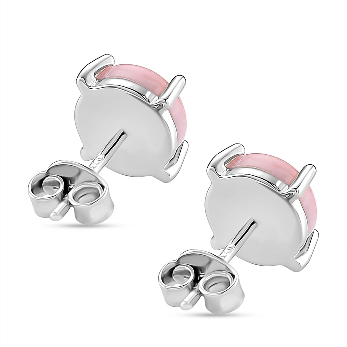 Queen Conch Shell Solitaire Stud Push Post Earring in Rhodium Overlay Sterling Silver 3.80 Ct. 8187044 5