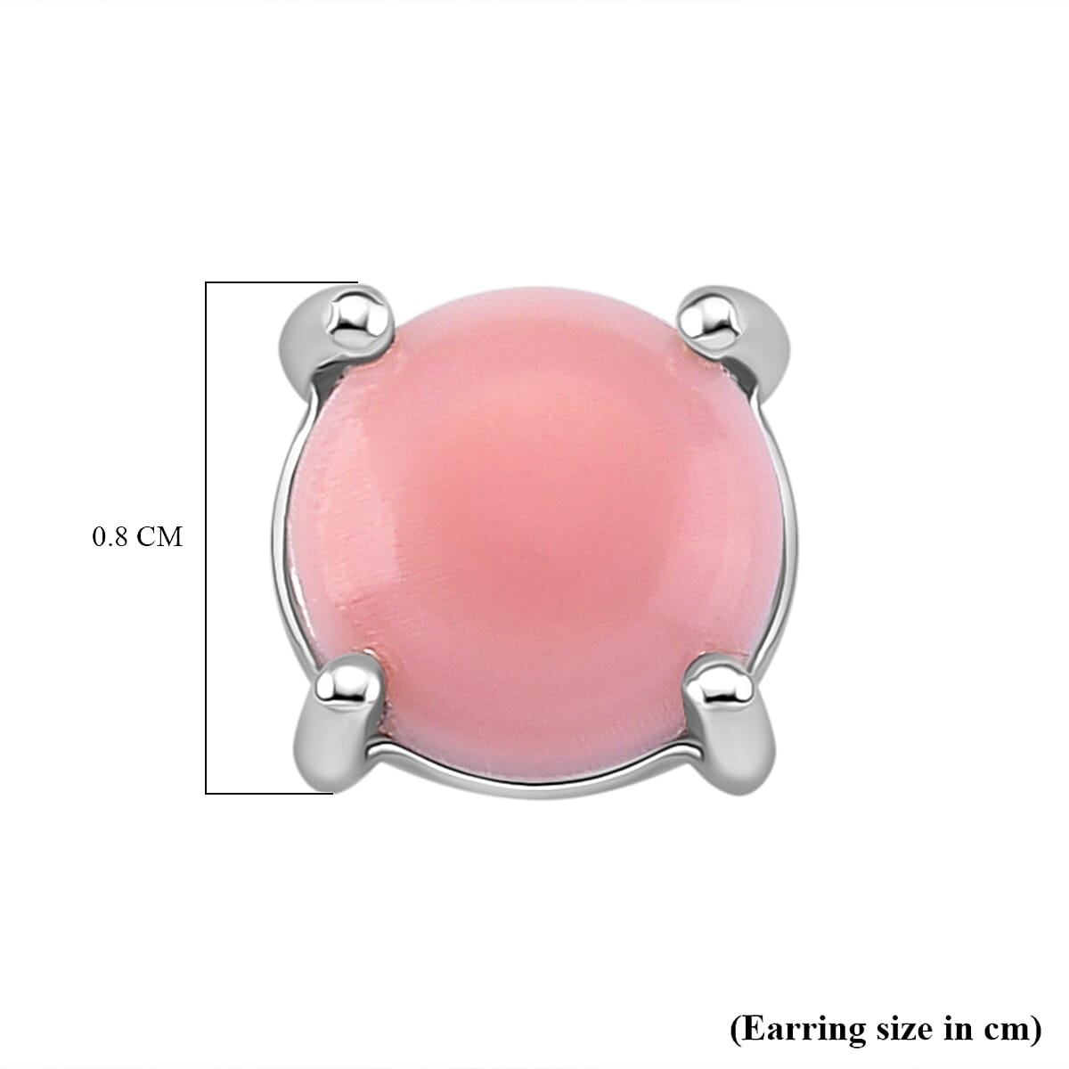 Queen Conch Shell Solitaire Stud Push Post Earring in Rhodium Overlay Sterling Silver 3.80 Ct. 8187044 6