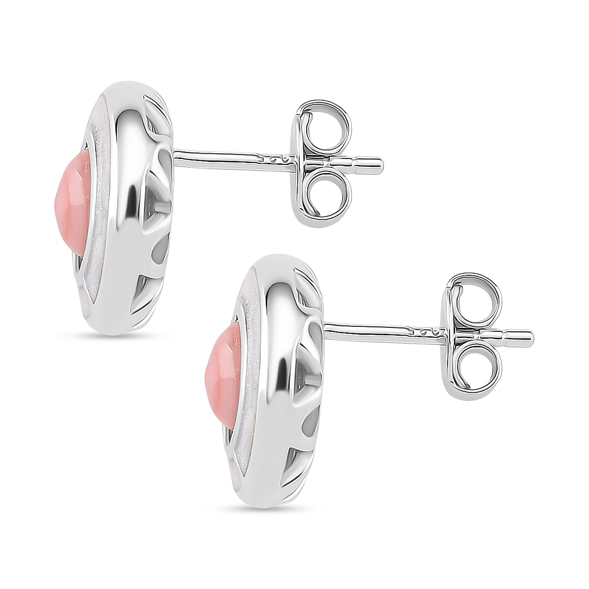 Queen Conch Shell Solitaire Stud Push Post Earring in Rhodium Overlay Sterling Silver 1.30 Ct. 8187063 4