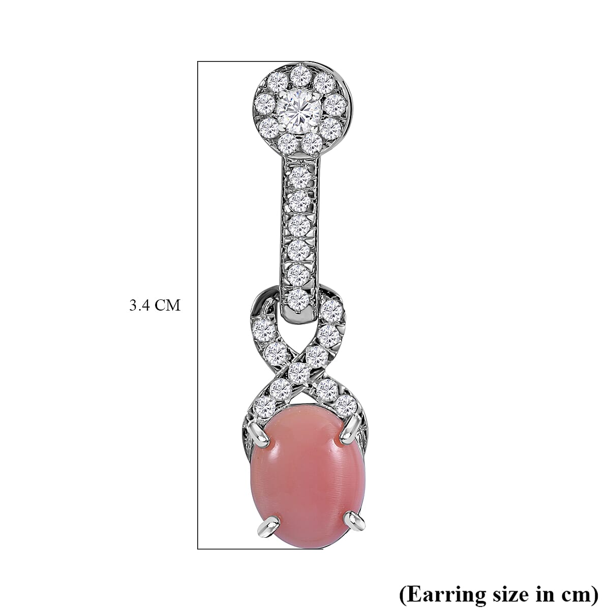Queen Conch Shell and Natural Zircon Dangle Earrings in Rhodium Overlay Sterling Silver 6.15 Ct. 7373826 5