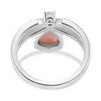 Queen Conch Shell & White Zircon Ring in Rhodium Overlay Sterling Silver 4.04 Ct