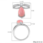 Queen Conch Shell & White Zircon Ring in Rhodium Overlay Sterling Silver 4.04 Ct