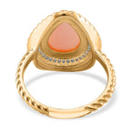 Queen Conch Shell & Zircon Ring in 18K Yellow Gold Vermeil Sterling Silver 6.65 Ct