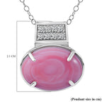 Queen Conch Shell and Natural Zircon Pendant with Chain (Size 20) in Rhodium Overlay Sterling Silver 9.96 Ct.
