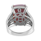 Queen Conch Shell and Natural Zircon Ring in Rhodium Overlay Sterling Silver 11.30 Ct