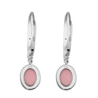 Queen Conch Shell, White Zircon Solitaire Lever Back Earring in Rhodium Overlay Sterling Silver 3.12 Ct.