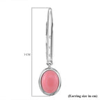 Queen Conch Shell, White Zircon Solitaire Lever Back Earring in Rhodium Overlay Sterling Silver 3.12 Ct.