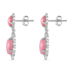 Queen Conch Shell, White Zircon Solitaire Stud Push Post Earring in Rhodium Overlay Sterling Silver 11.22 Ct.