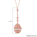 Pink & White Austrian Crystal Necklace (Size - 24) in Rose Gold Tone
