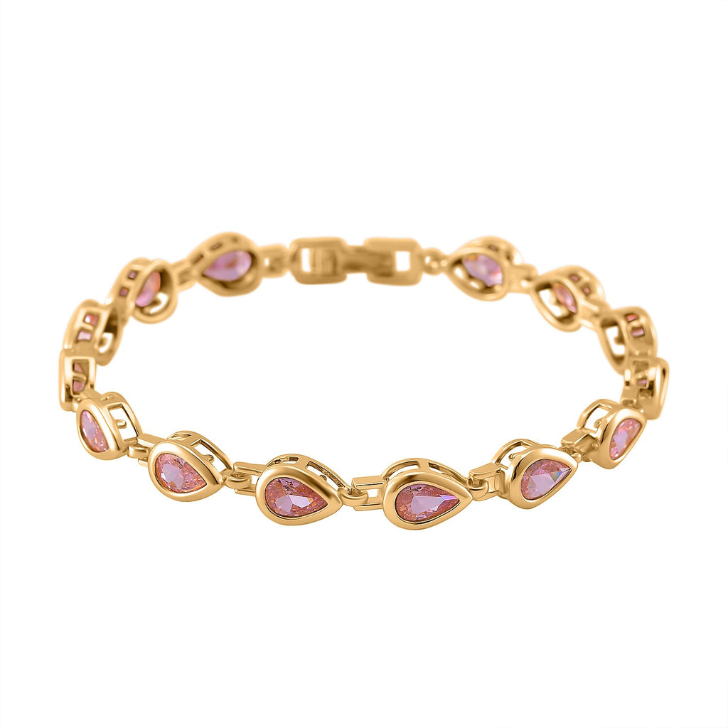 Close Out Deal - Pink Cubic Zirconia Bracelet (Size - 7.25)