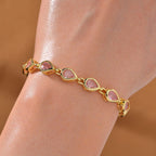 Close Out Deal - Pink Cubic Zirconia Bracelet (Size - 7.25)