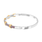 Pink Cubic Zirconia Criss Cross Bangle (Size - 7.5) 10.00 Ct.
