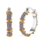 Pink Cubic Zirconia Criss Cross Earring with Clasp 5.00 Ct.