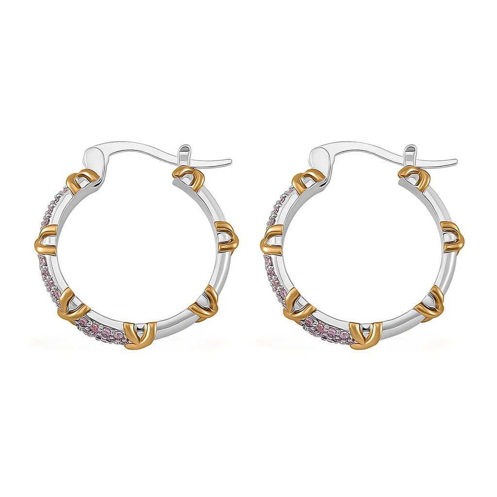 Pink Cubic Zirconia Criss Cross Earring with Clasp 5.00 Ct.