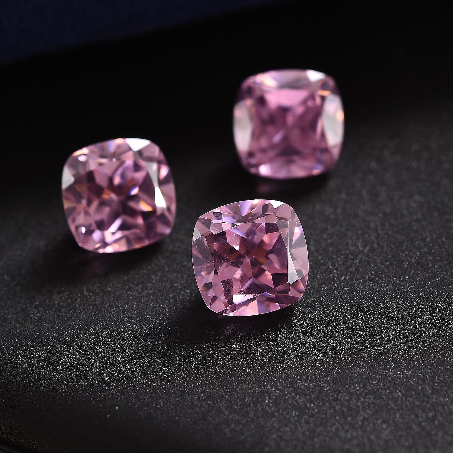 8.86 Ct. Set of 3 Pink Cubic Zirconia Loose Gemstones in Cushion Shape (7x7 mm) 8068480 1