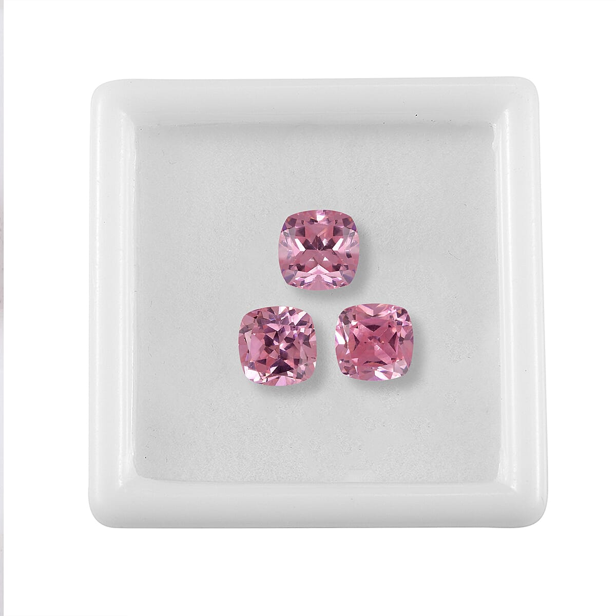 8.86 Ct. Set of 3 Pink Cubic Zirconia Loose Gemstones in Cushion Shape (7x7 mm) 8068480 3