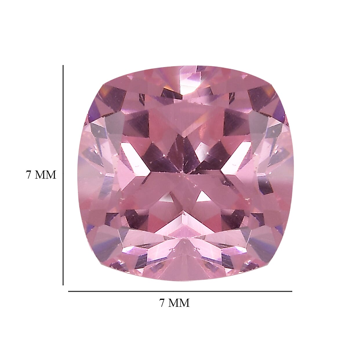 8.86 Ct. Set of 3 Pink Cubic Zirconia Loose Gemstones in Cushion Shape (7x7 mm) 8068480 4