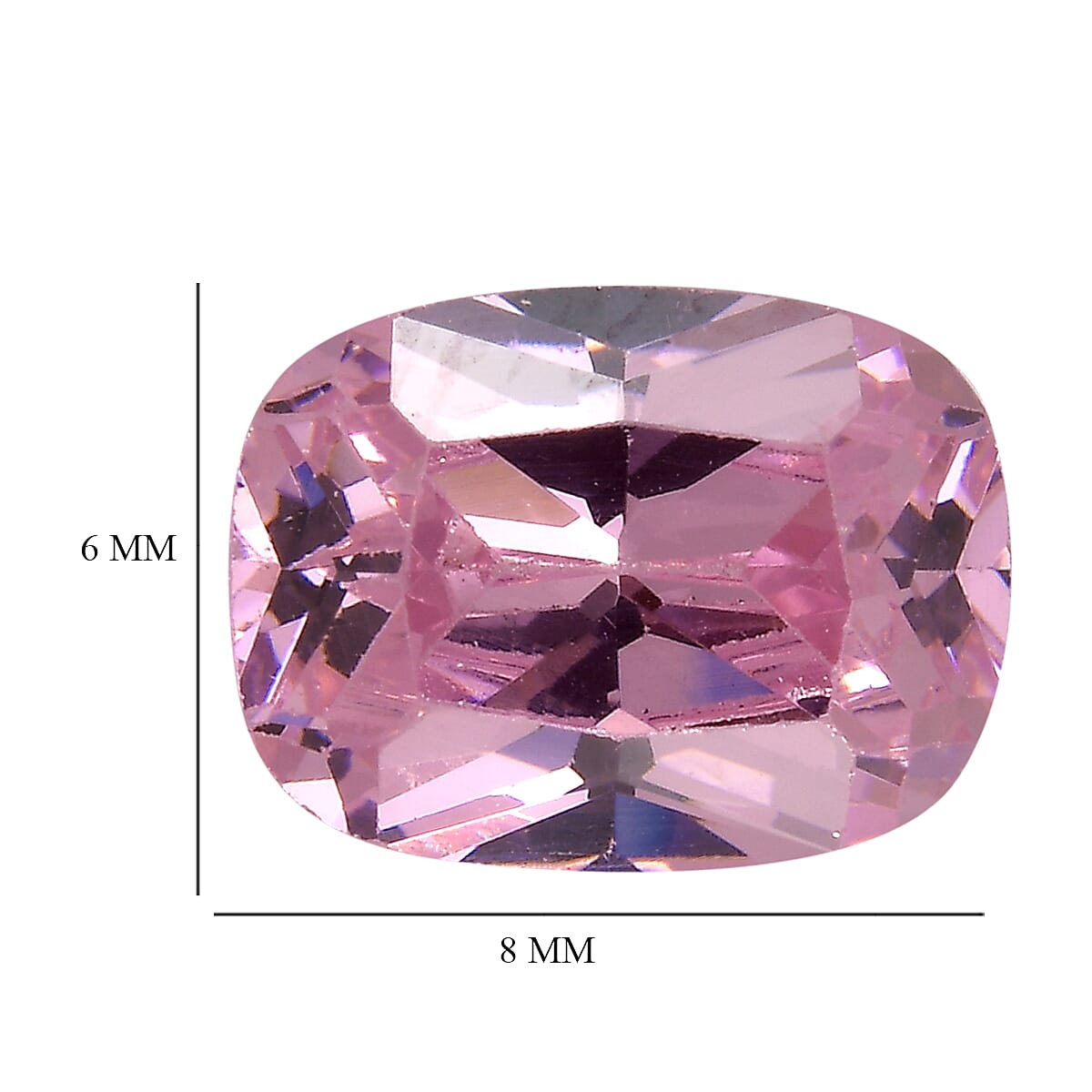 2.36 Ct. Pink Cubic Zirconia Loose Gemstone in Cushion Shape (8x6 mm) 8068481 4