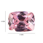Pink Cubic Zirconia Cushion Cut 8X6 mm Gemstone, 2.28 Ct