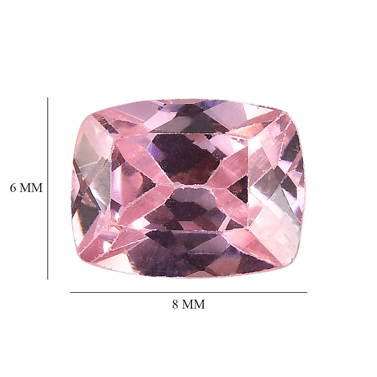 Pink Cubic Zirconia Cushion Cut 8X6 mm Gemstone, 2.28 Ct 8511527 5