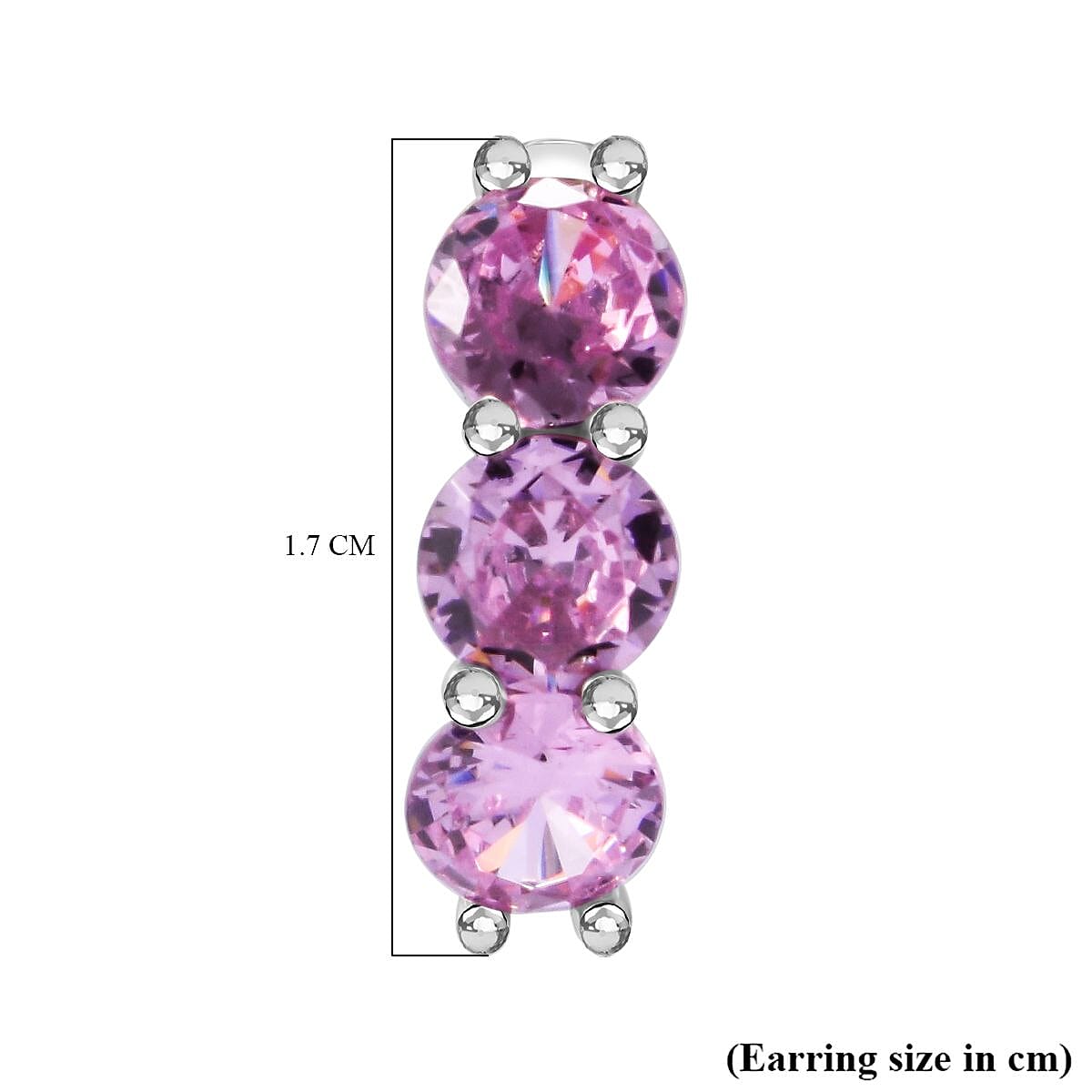 Pink Cubic Zirconia Drop Earrings in Rhodium Overlay Sterling Silver 5.55 ct. 7982055 9