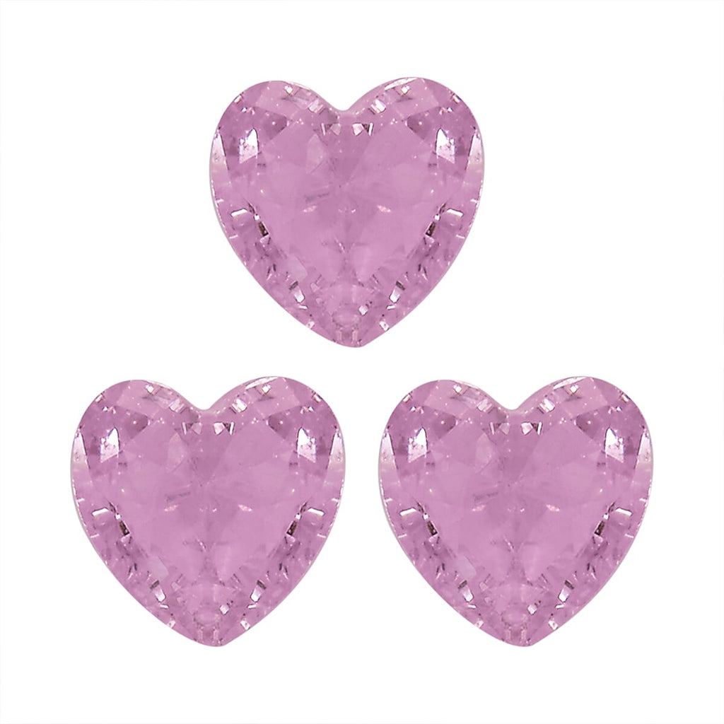 Pink Cubic Zirconia Heart Shape Gemstone 1 Ct. - 4 mm