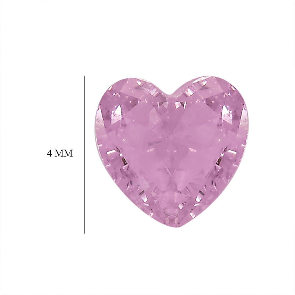 Pink Cubic Zirconia Heart Shape Gemstone 1 Ct. - 4 mm