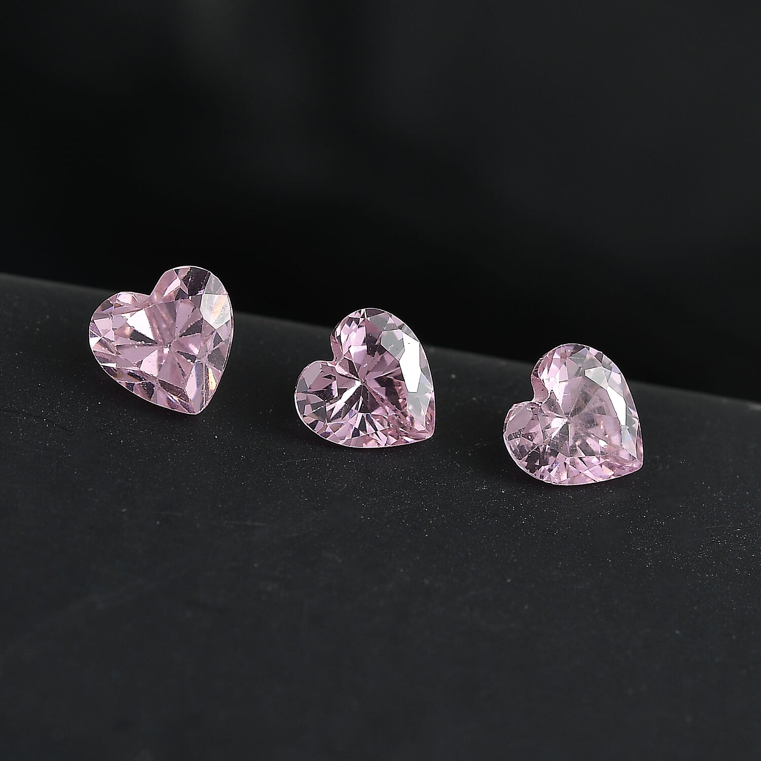 Set of 3 Pink Cubic Zirconia Loose Gemstones in Heart Shape 2.34 Ct. (5 mm) 8068485 1